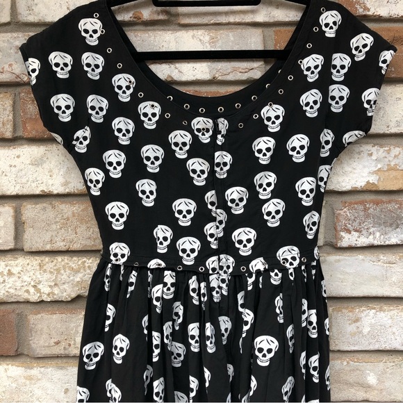Free For Humanity France Skull Skeleton Dress sz S - Picture 7 of 13